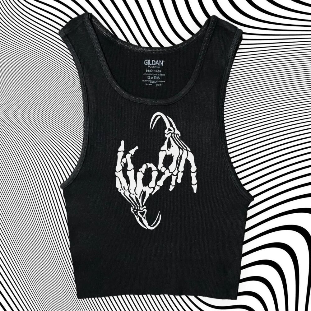 Korn Skeleton Band Unisex Cropped Tank